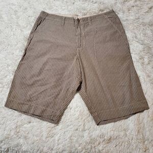 Weekendz off men tan stripe texture short 36x13